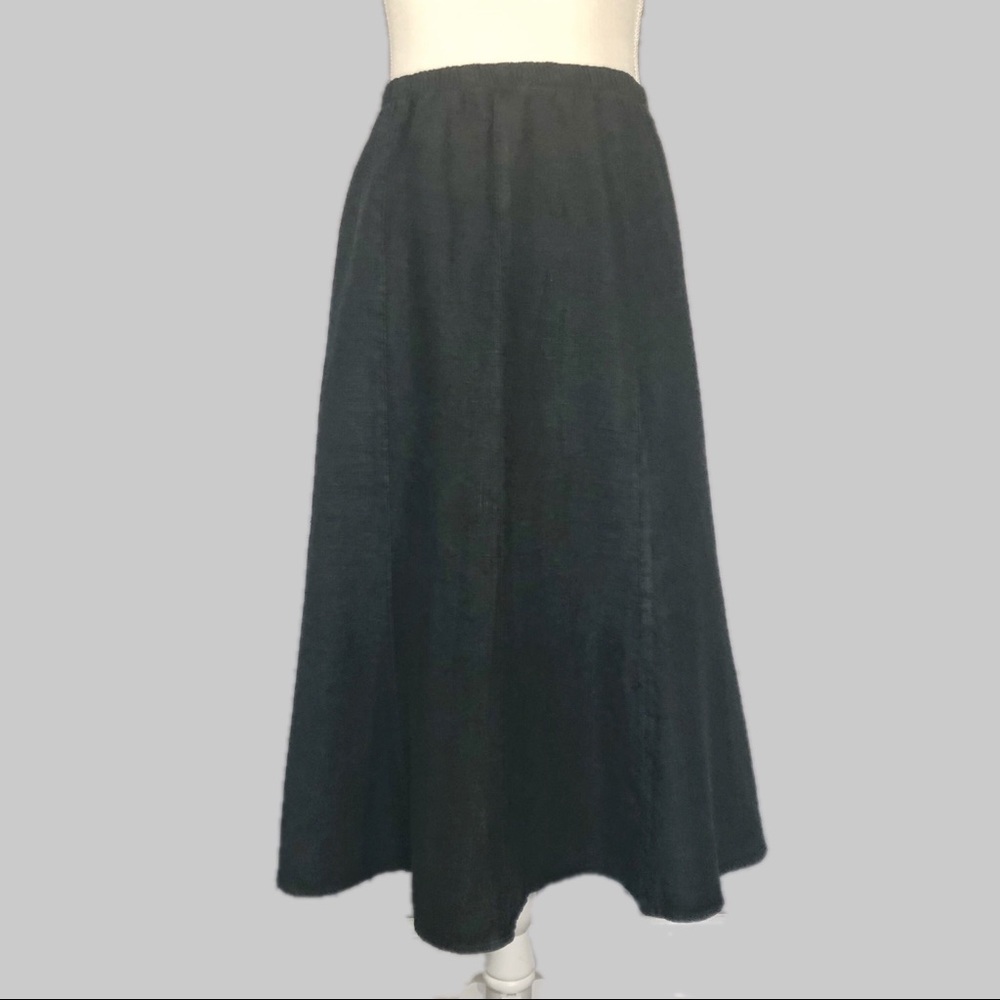 Match Point Black Linen Skirt